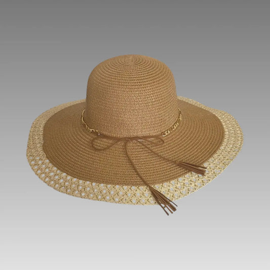 Cappello da Sole Con Catenella Dorata
