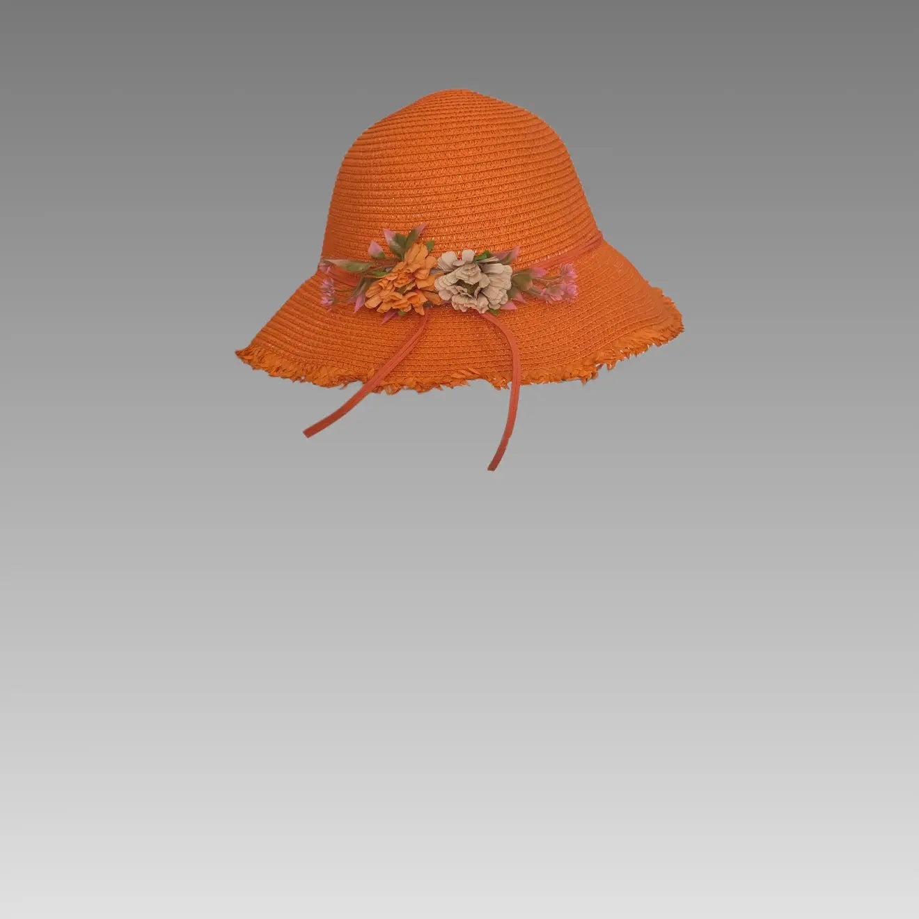 Sombrero de sol con flores decorativas