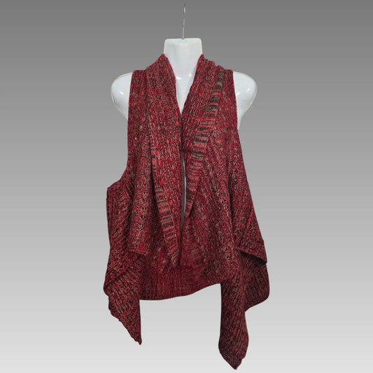 Cardigan Smanicato Rosso Melange Splendi