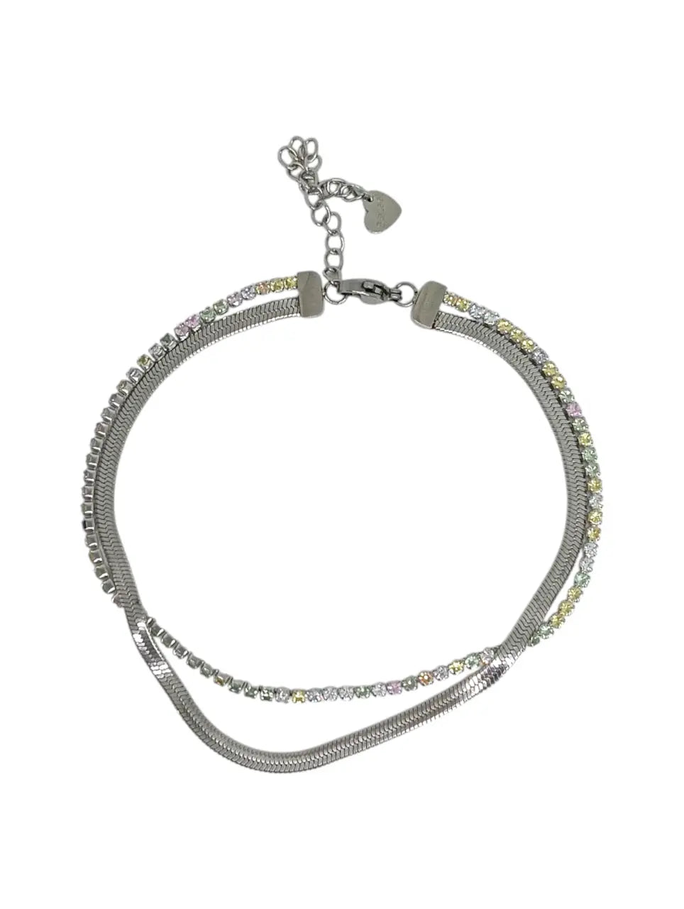 Cavigliera Silver Doppia Maglia Splendi