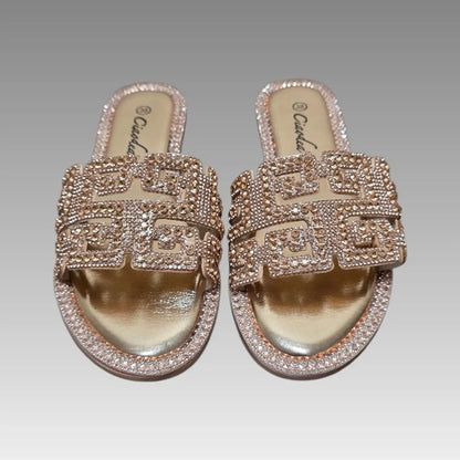 Ciabattina Bassa Gioiello Champagne