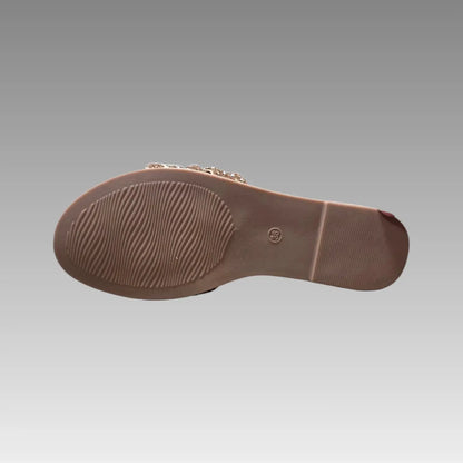 Ciabattina Bassa Gioiello Champagne