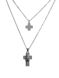Collana Doppia Croce con Madonnina Splendi