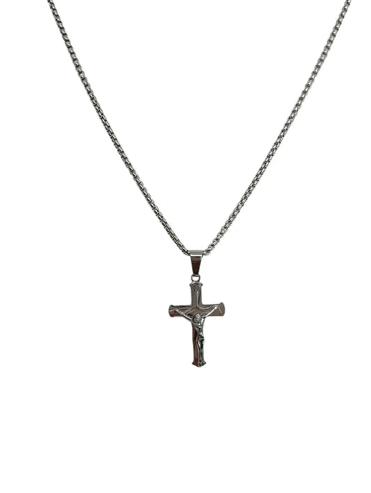 Collana Unisex Croce Con Crocifisso Splendi