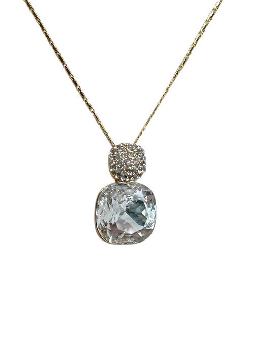 Collana Riflessi Gold con Cristallo Bianco Brillante