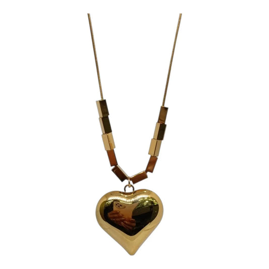 Collana Cuore Bombé Gold