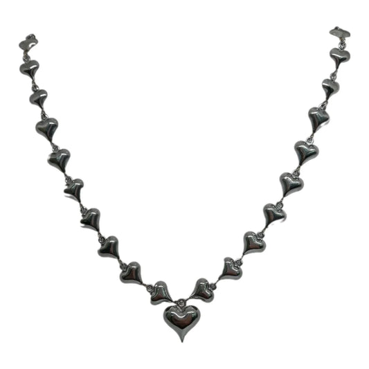 Collana Cuori Stilizzati Sonaglio Silver