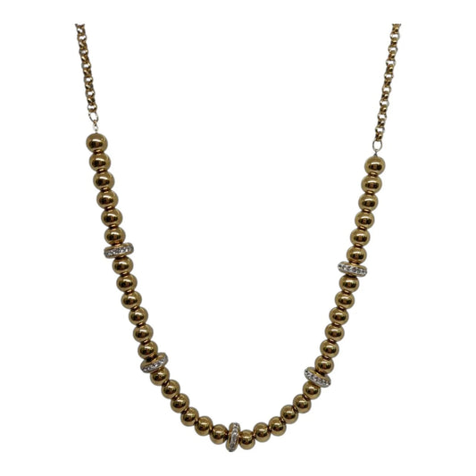 Collana Gold Sfere e Zirconi
