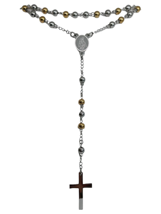 Collana Del Rosario Bicolore Sfere Lisce