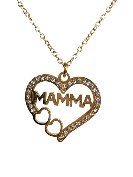 Collana Cuore Traforo Mamma Gold