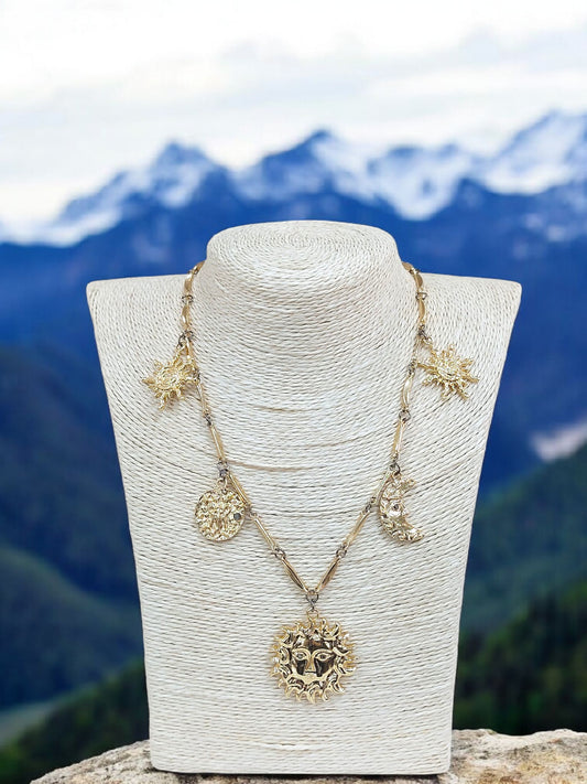 Collana Sole Luna Gold Doppia Maglia