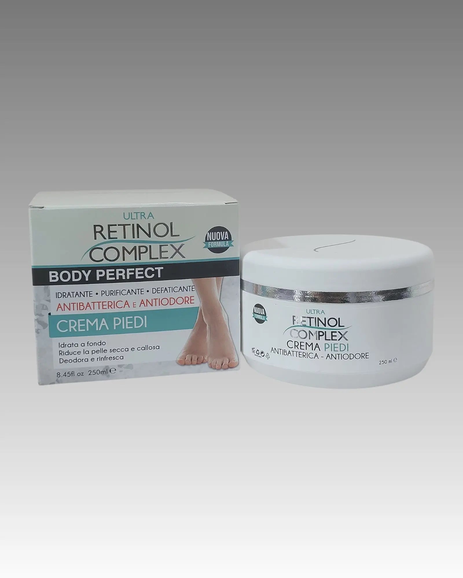 Crema antibacteriana y antiolor para pies (250 ml)
