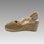 Espadrillas con cordones al tobillo