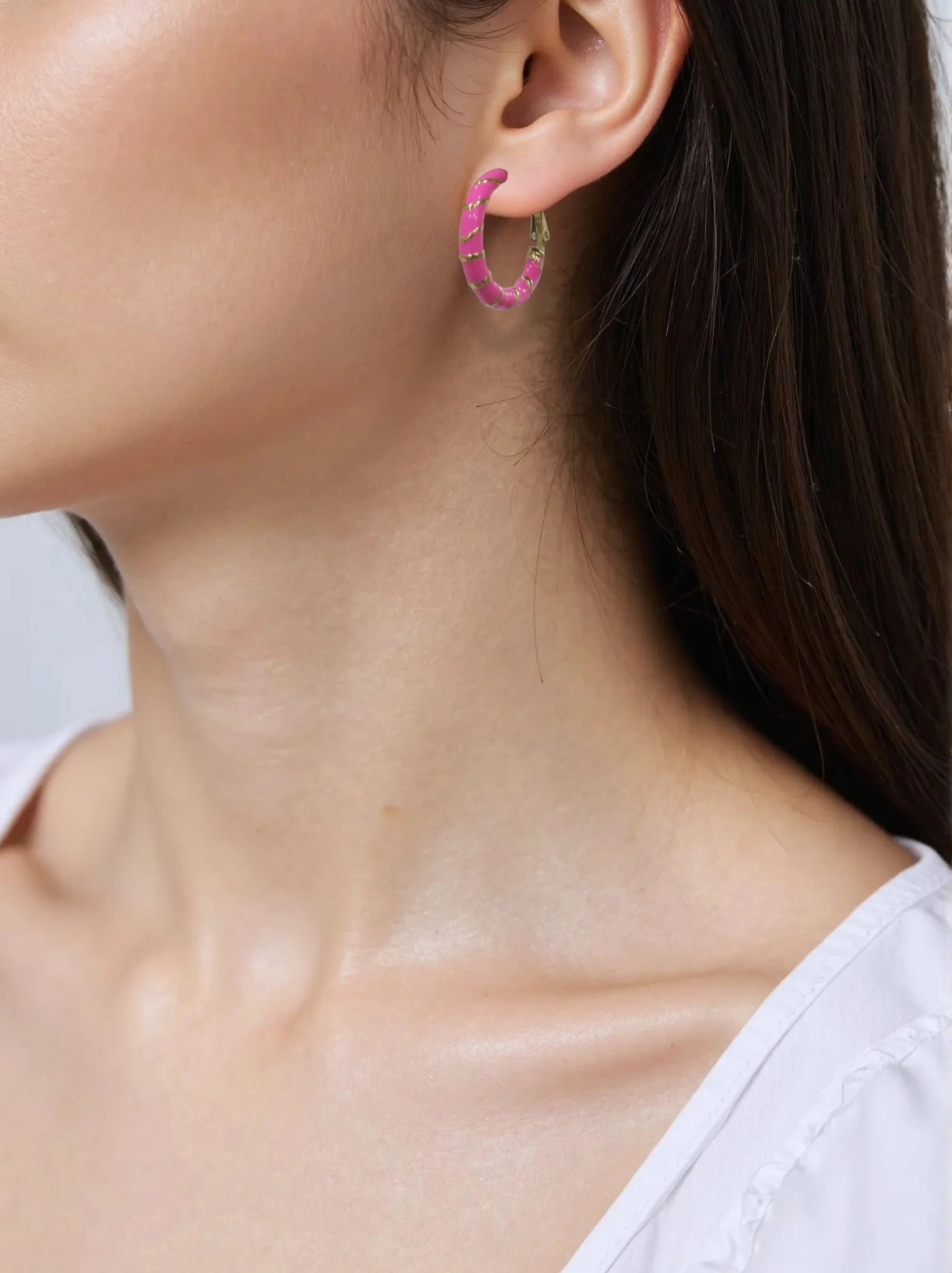 Orecchini Boccolette Smalti Fucsia