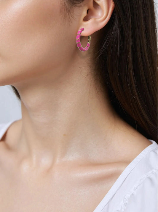Orecchini Boccolette Smalti Fucsia