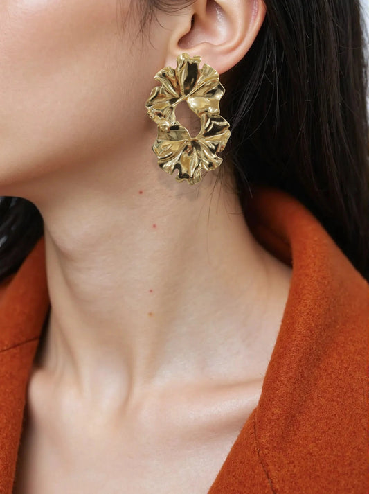 Orecchini Doppia Foglia Gold