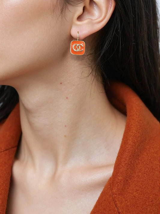 Orecchini Smalti Orange