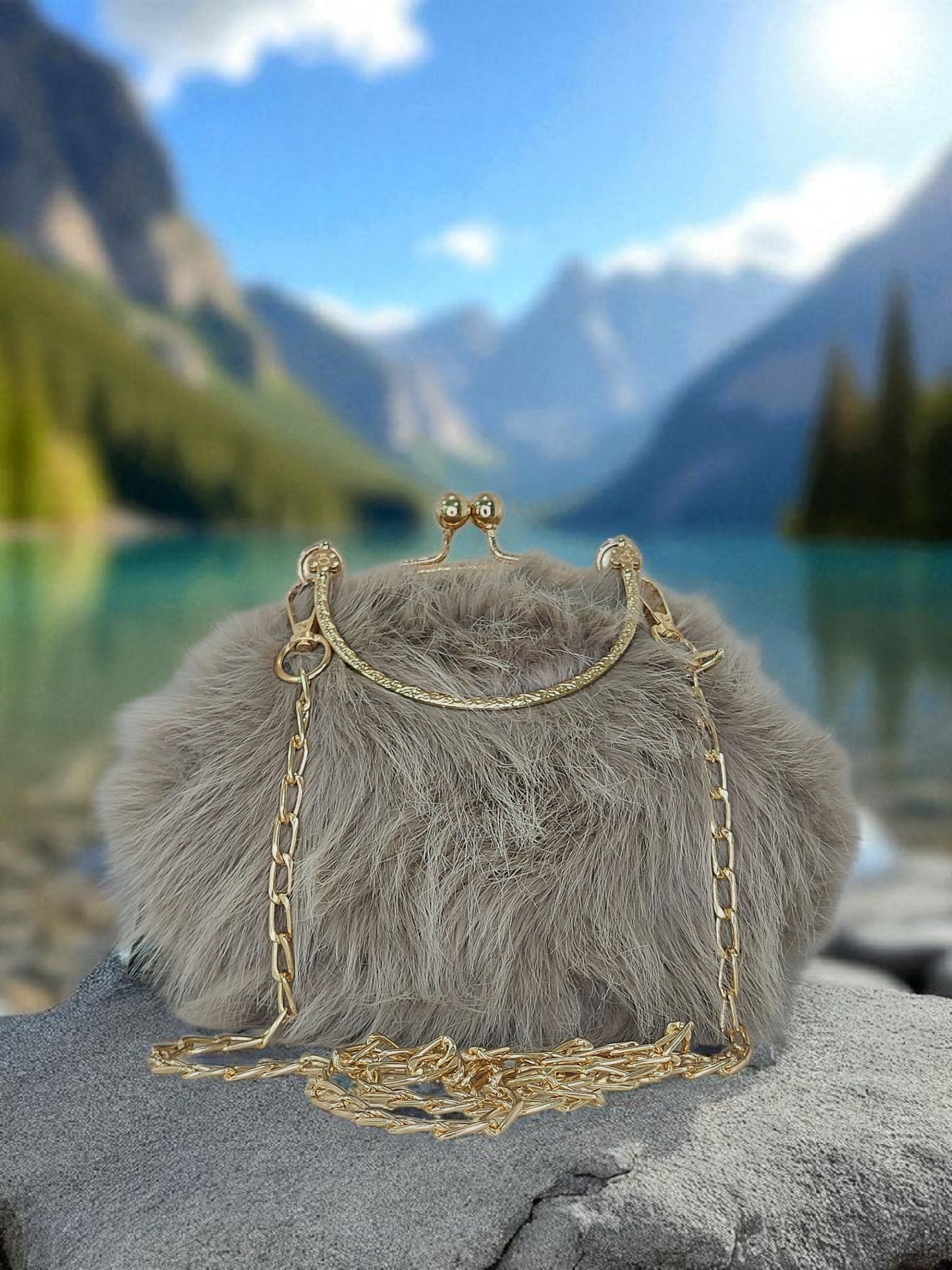 Borsa Clic Clac In Pelliccia Ecologica