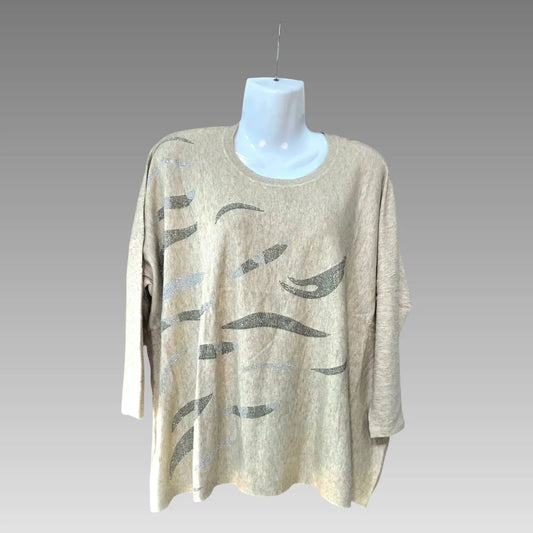 Maglia Oversize Con Strass Nero Splendi