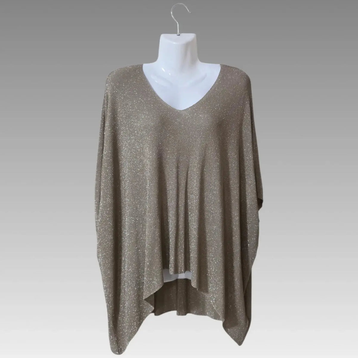 Poncho de lúrex oversize