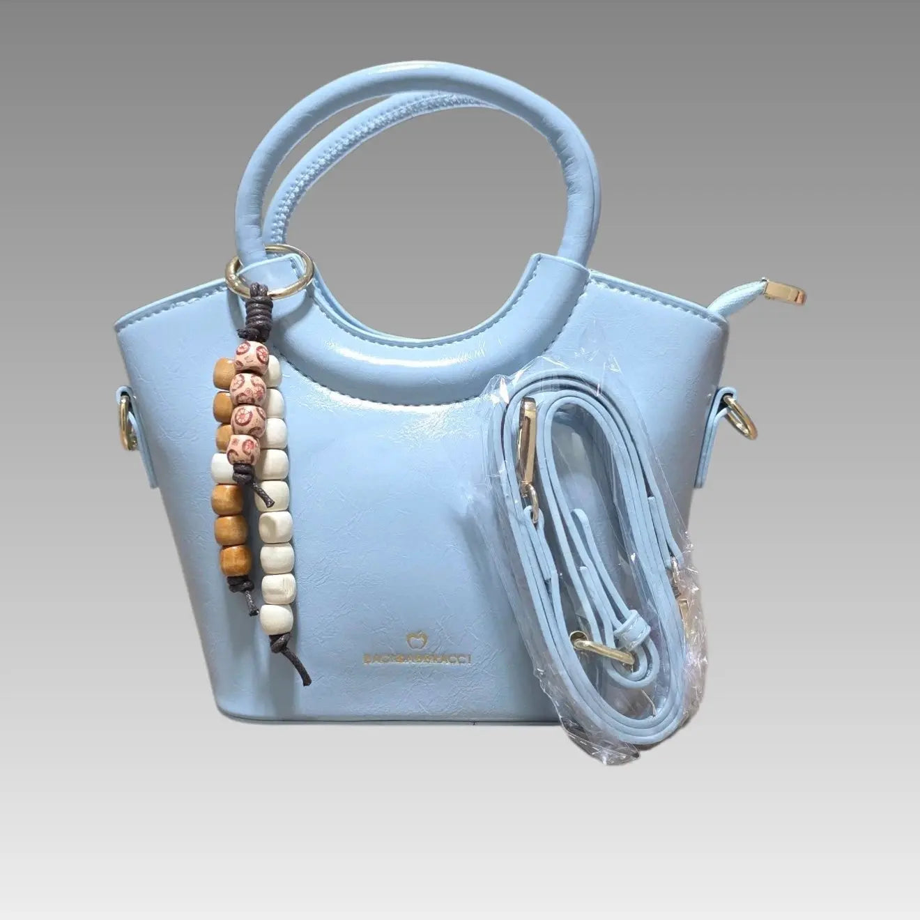 Minibolso con charm de madera Baci&Abbracci