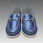 Mocassini Comfort Blu Metallizzato Splendi