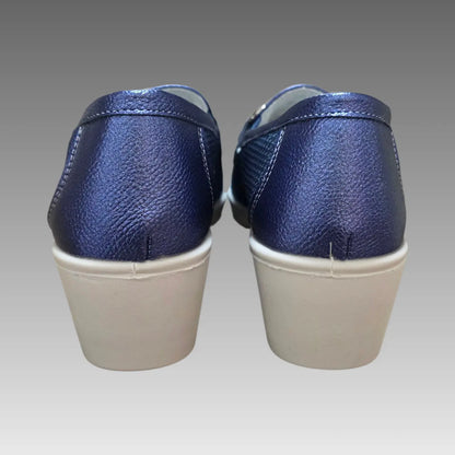 Mocassini Comfort Blu Metallizzato Splendi