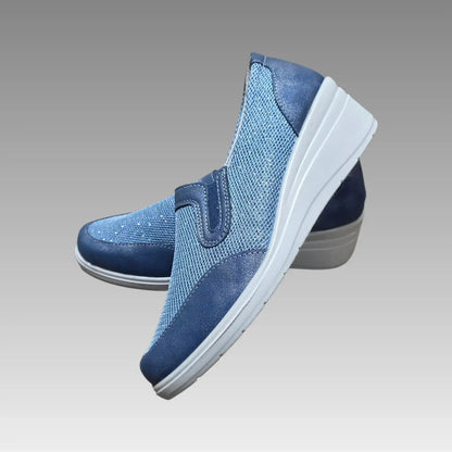 Mocassini Sportivi Blu Glitterato