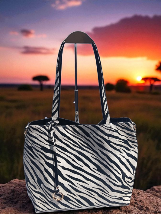 Borsa Animalier Double Face Zebrato e Nero