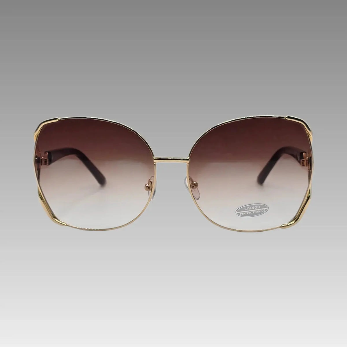 Gafas de sol oversize de metal dorado