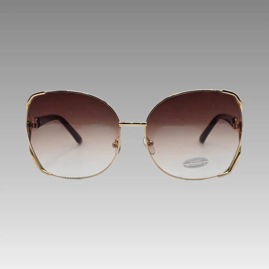 Occhiali da Sole Oversize in Metallo Dorato