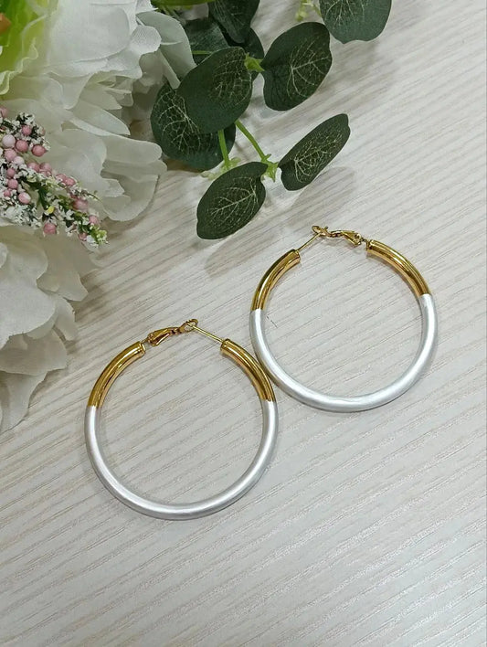 Orecchini Cerchi Satin Pearl Splendi