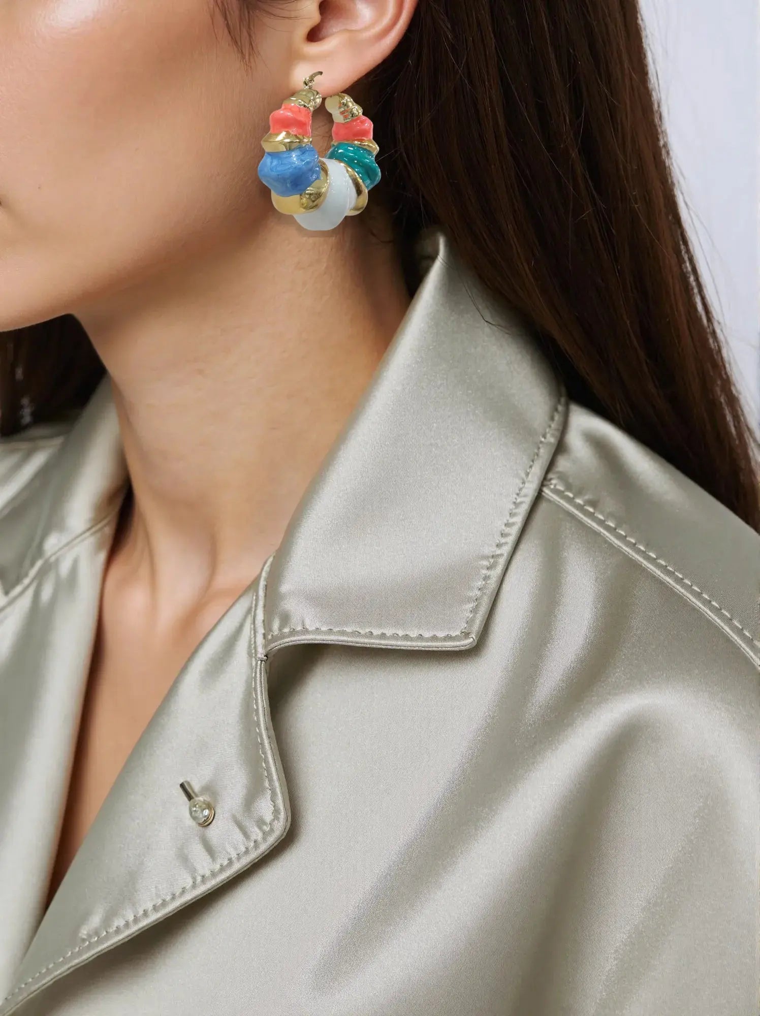 Orecchini Cerchi Smalti Multicolor Splendi