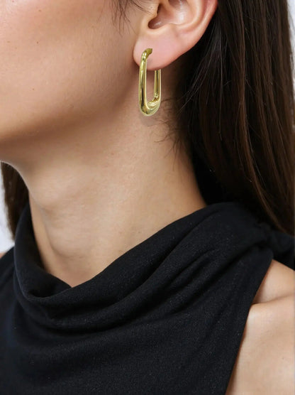 Orecchini Cerchi Squadrati Gold Splendi