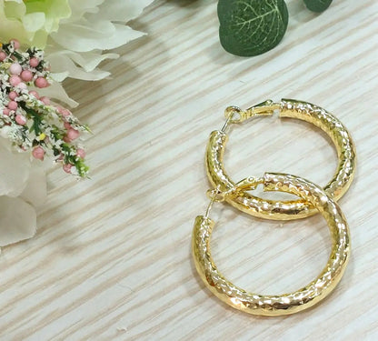 Orecchini Circle Satin Gold Splendi