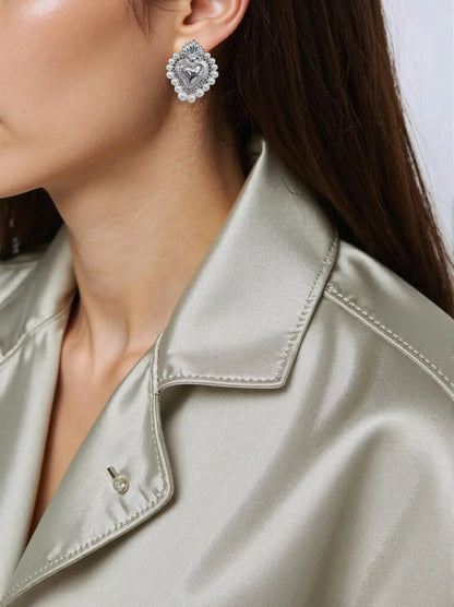 Orecchini Cuore Sacro Con Perle Splendi