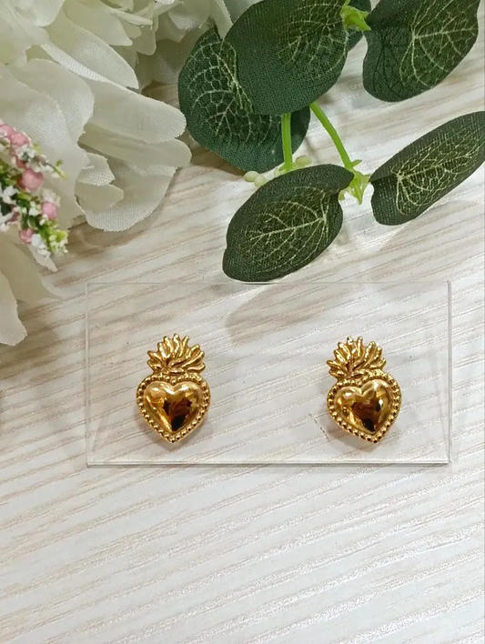 Orecchini Cuore Sacro Gold Splendi
