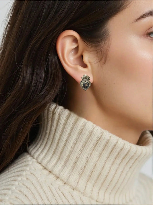 Orecchini Cuore Sacro Gold Splendi