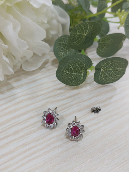 Orecchini Fiore Rubino Splendi