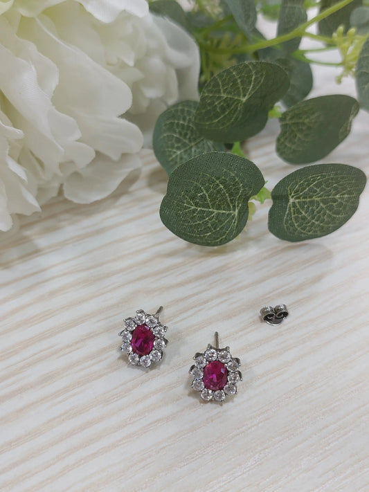 Orecchini Fiore Rubino Splendi