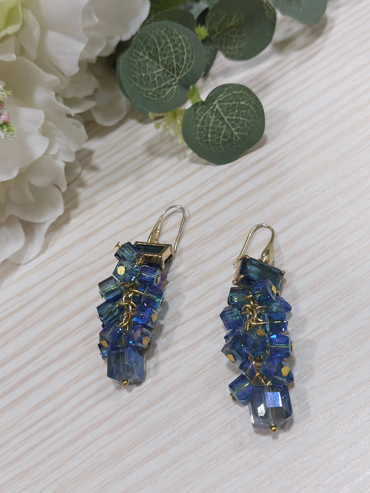 Orecchini Grappolo Cristallo Blu Splendi