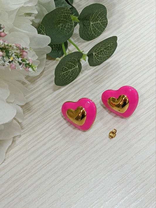 Orecchini Cuore Fluo