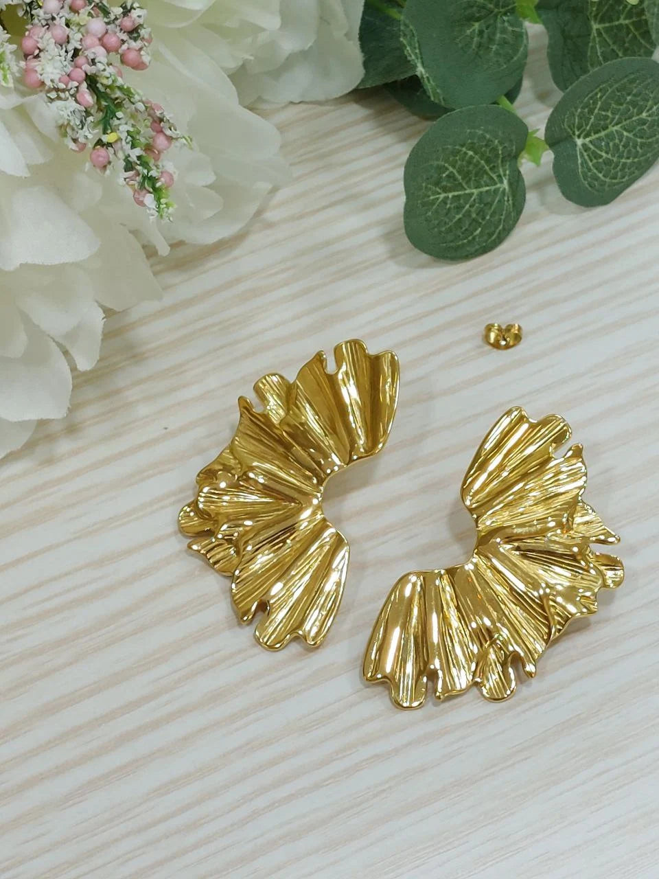 Orecchini Mezza Foglia Gold