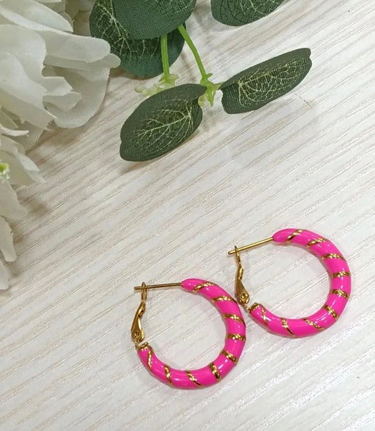 Orecchini Boccolette Smalti Fucsia