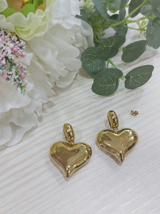 Cuore Bombé Liscio Gold