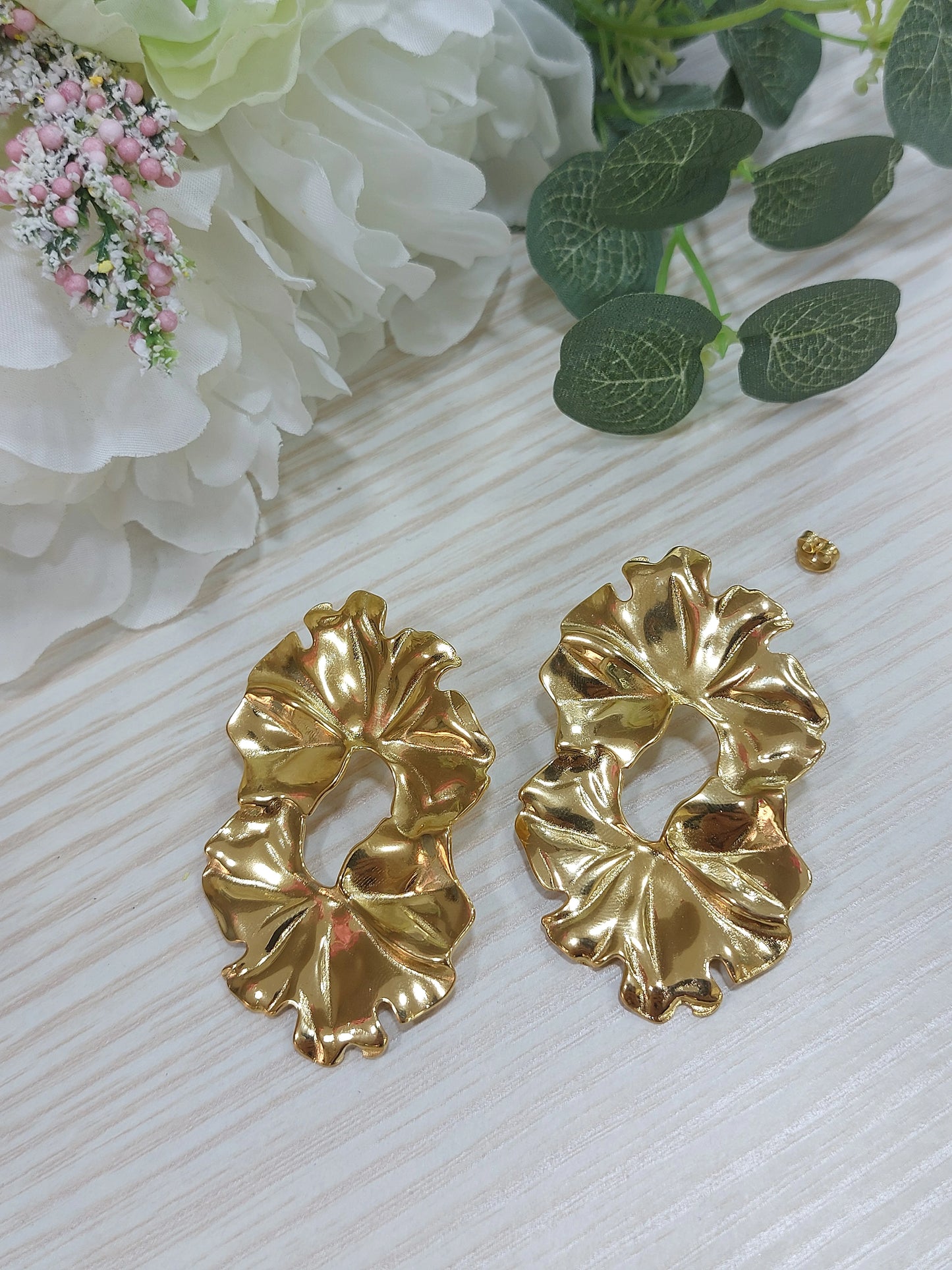 Orecchini Doppia Foglia Gold