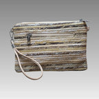 Clutch de rafia con efecto jaspeado