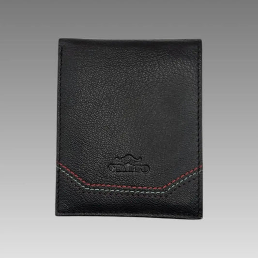 Portefeuille trois volets en cuir véritable Charro