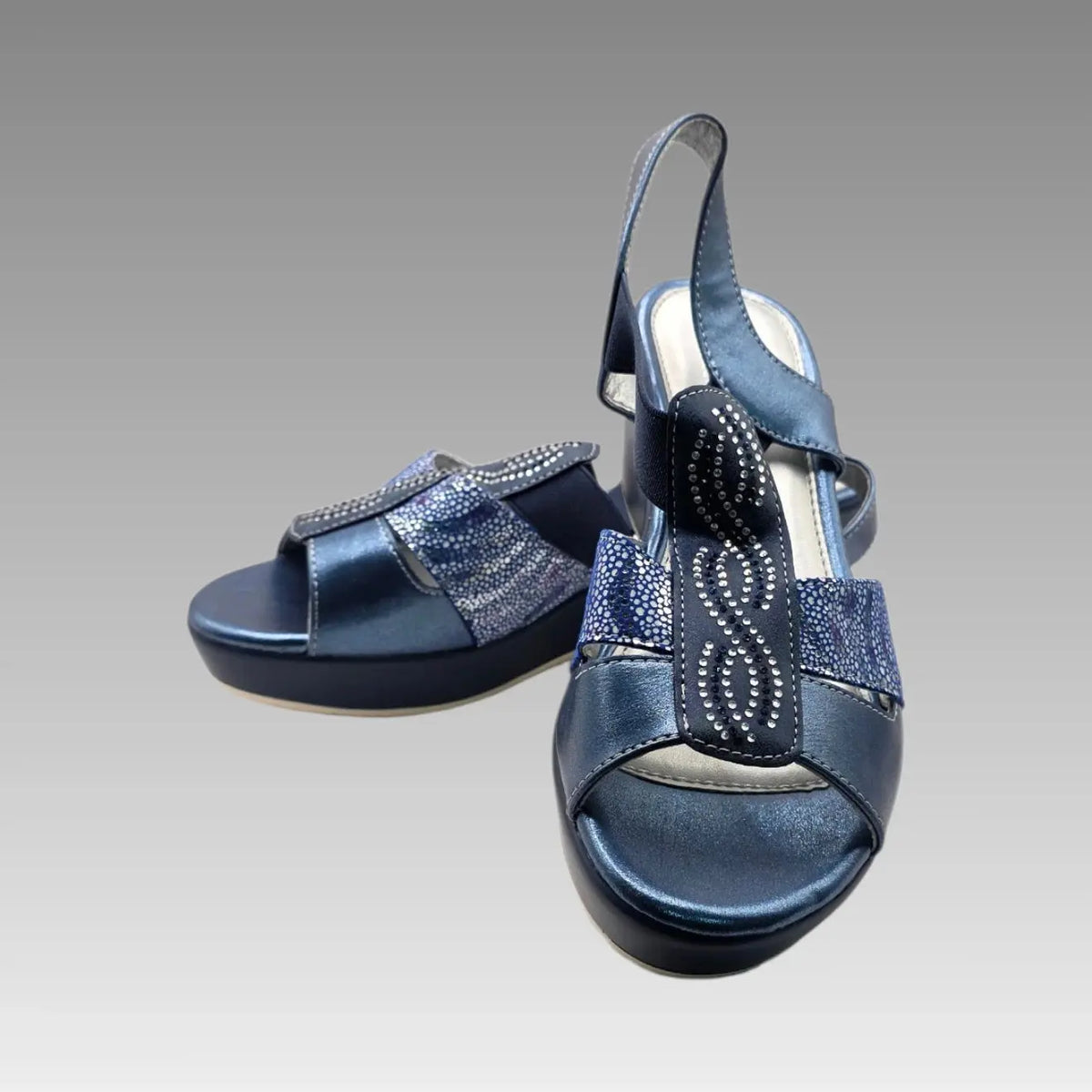 Sandalia Comfort Elástico Azul