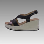 Sandalia Comfort con cuña alta